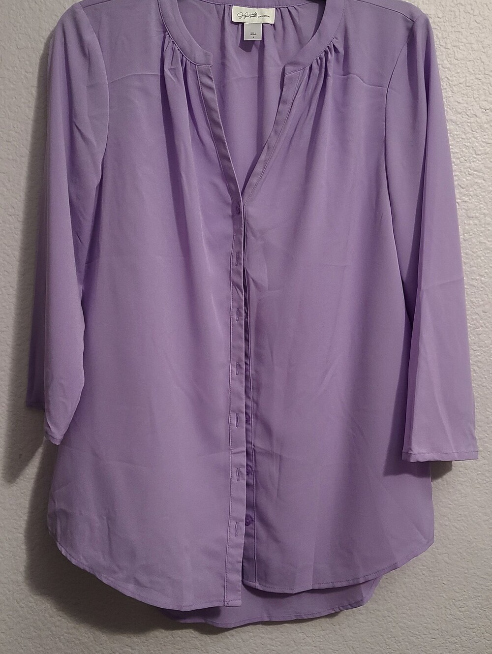 Jaclyn Smith Lilac Button-Front Women's Blouse